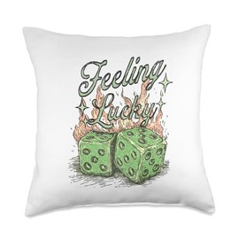 Feeling Lucky Shamrock St. Patrick's Day Irish Pride Clover Throw Pillow