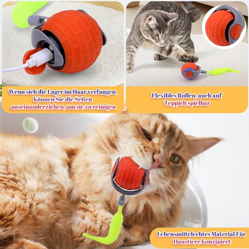 Electric Cat Toy, Interactive Cat Toy, Self-Activity Rolling Ball, Interactive