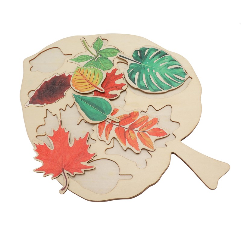 Wooden Leaf Shaped Puzzle Children Party Funny Jigsaw Puzzles Educational