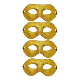 12 Antifaz Diamantina Negro Oro Plata Color Carnaval