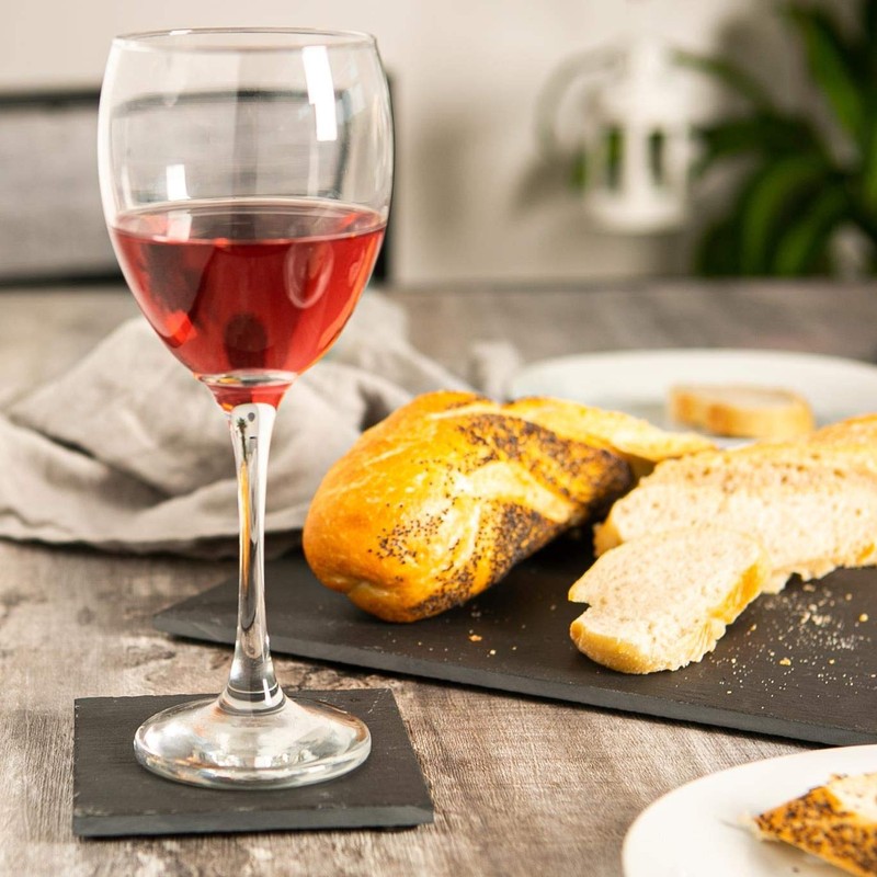 Argon Tableware Square Slate Coasters - 10cm - 6 Piece