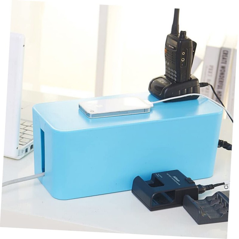 Tofficu Organizer Box for Desk Tv and Computer Keeps Cables