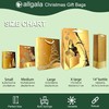 allgala Christmas Wine Gift Bags12-PC Premium Golden Christmas Printed Wine