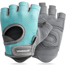 VINSGUIR Gym Gloves for Women, Weight Lifting Gloves for Gym, Cycling, Exercise, Fitness and Training, with Excellent Grip and Cushion Pads (Blue, S)