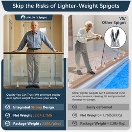 LukLoy 1 Piece 304 Stainless Steel Square Glass Spigots Pool Fence Spigot Clamp Home Garden Stairs Balustrade Railing Balcony Glass Floor Clamp (1 Piece Weight 960g)