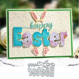 Happy Easter Rabbit Metal Die Cuts for Card Making,Easter Rabbit Card Cutting Dies Cut Stencils DIY Scrapbooking Album Decorative Embossing Paper Card Embossing Craft
