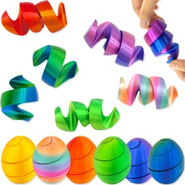 6Pcs 3D Printed Spiral Egg Fidget Toy,Easter Eggs Valentines Gift for Kids Classroom,Easter Toy Egg Relax Anxiety Toy for Kids Easter Basket Stuffer Filler,Classroom Prize,Easter Themed Party Favors