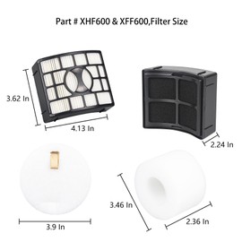 Replacement Filter Compatible with Shark ZD550 Lift-Away with PowerFins HairPro Upright Vacuum,Part # XHF600 & XFF600