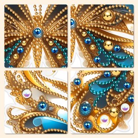 MXJSUA Special Shaped Hanging Diamond Painting Art Kits for Adults, Butterfly 3D DIY Crystal Rhinestone Acrylic Gem Art Pendant Ornaments Kit for Home Decoration and Gift
