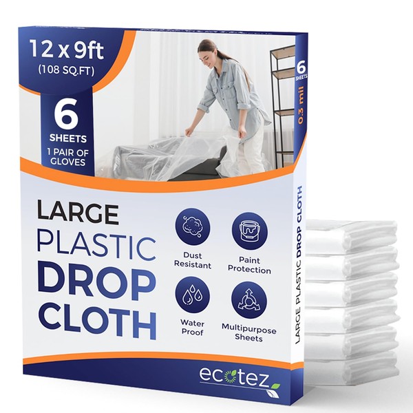 Ecotez 6 Pack 12 x 9 ft Extra Large Painter’s