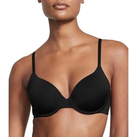 Victoria's Secret Cotton Perfect Coverage T Shirt Bra, Lightly Lined, Full Coverage, Smoothing, Bras for Women, Black (36C)