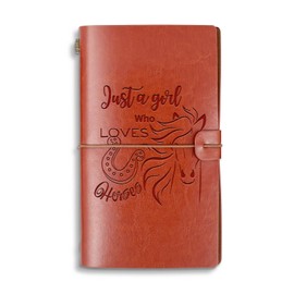 Horse Gift Just a Girl Who Loves Horses A6 Size Refillable Writing Journal Horse Lovers Gift Encouragement Gift Horseshoe Journal(Footprint Loves HorseA6)