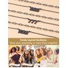 FindChic Black Layered Necklaces for Women Trendy Dainty Angel Number