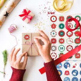 Naler 24 x Jute Sacks Red Jute Bags for Advent Calendar Fabric Bag Natural Gift Bags 10 x 14 cm