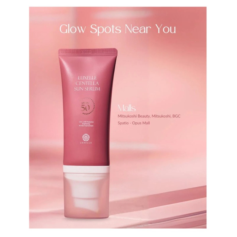 LUXELLE Centella Sun Serum SPF50 PA++++ Lightweight Sunscreen Niacinamide 50ml