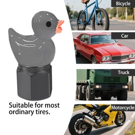 I3DIDEA Glow in The Dark Tire Valve Caps-4 Pieces Cute Animal Auto Exterior Accessories for Men/Women, Fun Tire Accessories Universal Fit for Most Car Motorcycles Trucks Bicycles. (Black Duck)