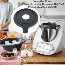 Mixer Bowl Cover for Thermomix TM5 TM6, Reusable Mixer Bowl Lid Cover Splash Guard with Add Ingredient Opening, Mixing Bowl Cover for Pouring Spout, for Tilt Head Stand Mixer