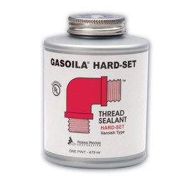 Gasoila Hard-Setting Permanent Thread Sealant, Fast-Drying Red Varnish Sealant for PVC, Metal, Rubber, Wood & More – -100°F to 600°F Temp Range, Brush in Cap Applicator, BT04, 1/4 Pint Can