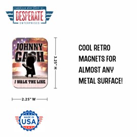 Desperate Enterprises Walk The Line - Johnny Cash Refrigerator Magnet - Funny Magnets for Office, Home & School - Made in The USA