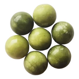 Manekieko 7 Pcs Natural Green Jade 2cm Crystal Sphere Ball Set,Feng Shui Chakra Aura Home Desk Decor Decorative Collection