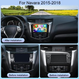 9 Inch Double Din Car Stereo for Nissan Navara NP300 2016-2019 w/Wireless Carplay Android Auto, Android 13 Touch Screen Car Audio Receiver GPS Navigation Bluetooth WiFi SWC Backup Camera Mic, 2+32G