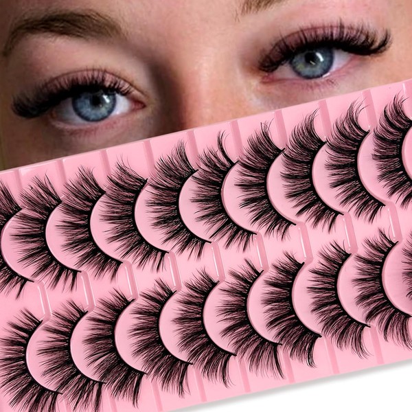 SISIYDY Wispy Lashes Natural Look 16mm Long Cat Eye Natural