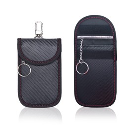 Faraday Pouch for Car Keys, 2 PCS Auto Key Fob Protector Anti-Theft Pouch Cars RFID Signal Blocking Holder for Protect Car Keys (Black)