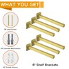 6 Pcs Gold Shelf Bracket 13 Inch Heavy Duty Brackets