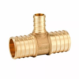 EFIELD 10PCS 1" X 1" X 1/2" PEX REDUCING TEE BRASS CRIMP FITTINGS, LEAD FREE