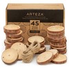 Arteza Wood Slices (45 Pieces) with Bark Natural Unfinished Pine