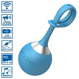 Sudroid Portable Speakers Outdoor Sports Waterproof Bluetooth Speaker Mini Ball Pendant Stereo Speaker with Bass Effect and TF Music Mode (Blue)