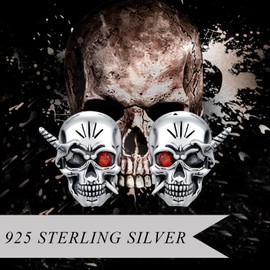 Skull Earrings 925 Sterling Silver Skeleton Earrings Gothic Skull Earrings Skull Crossbone Stud Earrings Skull Jewellery Gifts for Men Women