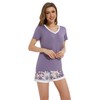 WiWi Womens Pajamas Set Soft Bamboo Pjs Nightwear Short Sleeve