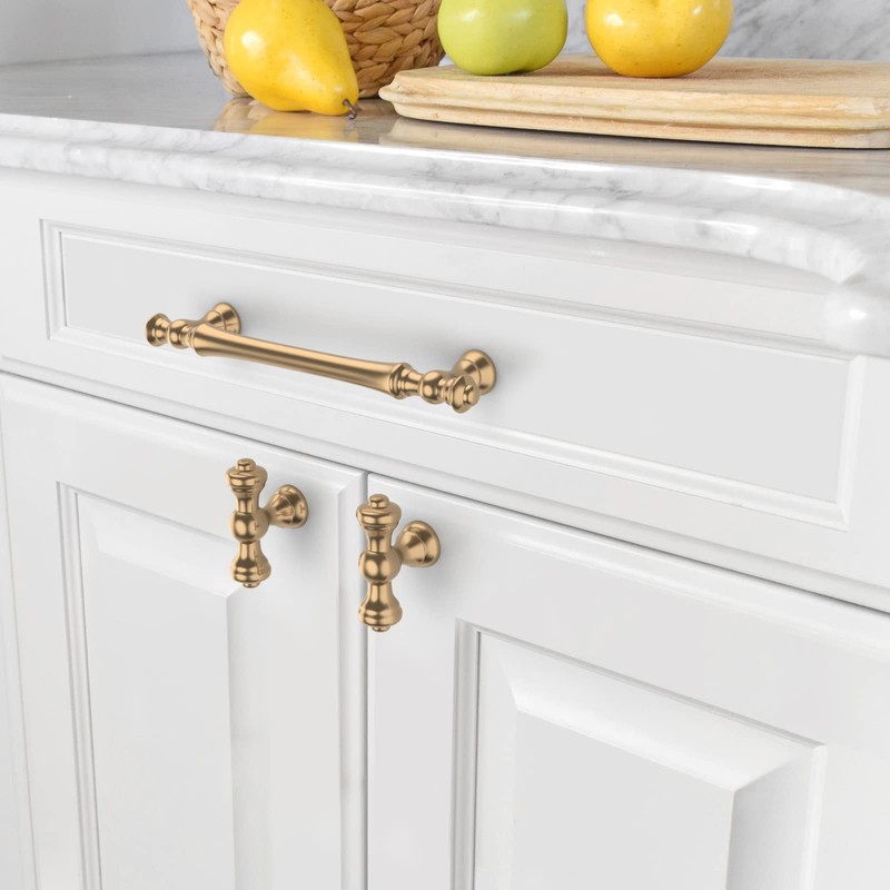 Amerdeco 10 Pack Champagne Bronze Kitchen Cabinet Knobs 2.1 Inch(53mm)