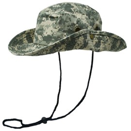 Glory Max Washed Cotton Bucket Hat with Chin Strap Fishing Sun Safari Boonie Cap (as1, Alpha, l, x_l, Gray Digital Camo)