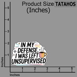 (3Pcs) in My Defense I was Left Unsupervised Stickers Funny Sarcastic Quote Humor Motivational Inspirational Gifts Waterproof Vinyl Decals Kindle Water Bottle Bumper Car Hard Hat Phone Laptop 3x2.2