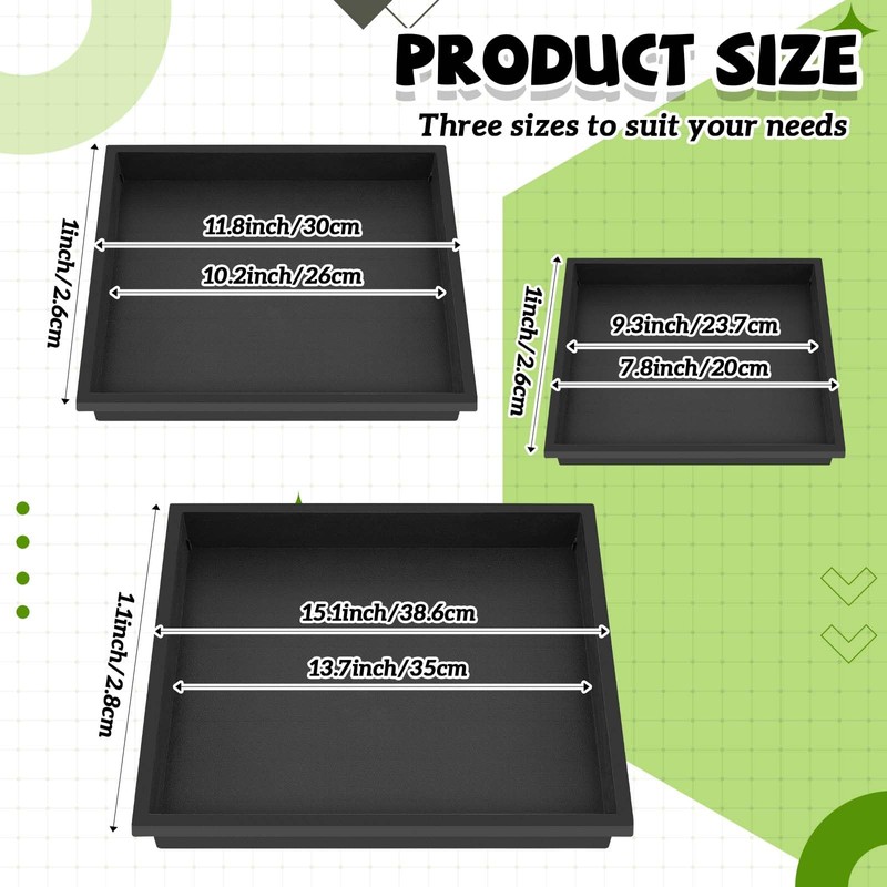 Kritkin 3 Size Square Stepping Stone Mold Internal Diameters 9.3"