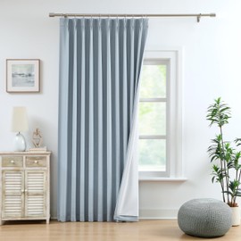 WEST LAKE Dusty Blue Bailey French Pleated Blackout Curtains with Liner 90 Inches Long,Modern Room Darkening Drapes for Bedroom Living Room Patio,Energy Efficient Window Treatment,60" Wx90 L,1 Panel
