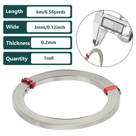 BENECREAT 19.7 Feet/6m 3mm Platinum Flat Bezel Wire, 32 Gauge/0.2mm White Copper Wire DIY Bezel Setting Wire for Wire Wrapping, Resin Bezel Frame, Jewelry Ring Making
