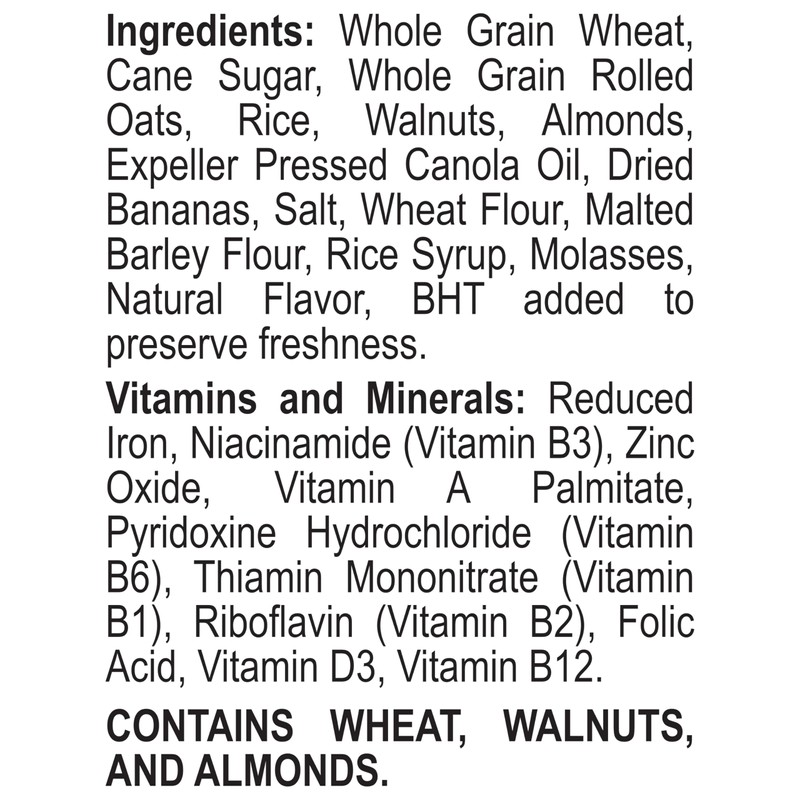 Great Grains Banana Nut Crunch Breakfast Cereal for Adults, Made