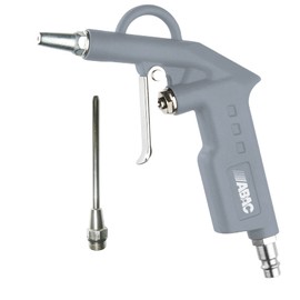 ABAC Compressed Air Gun G-502, Blow Gun / Air Pressure Gun with Short & 10 cm Long Nozzle, Diameter 2 mm Nozzle, Compressed Air Cleaning Gun with Max. Pressure 8 Bar, Aluminium