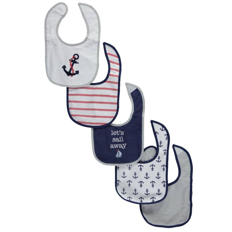 Luvable Friends Unisex Baby Cotton Terry Drooler Bibs with PEVA