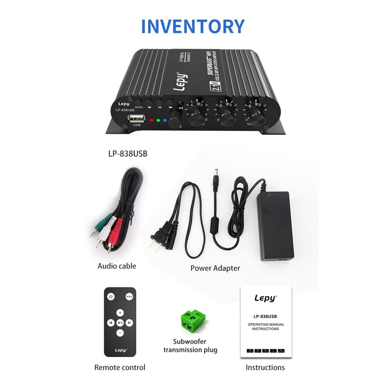 Fasizi LP-838USB Bluetooth 5.0 Amplifier 2.1 3 Channels Support Super