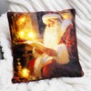 Darthome Reading Santa LED Cushion 45x45cm Red Square Light Up