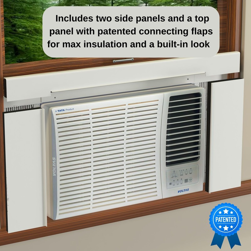 Breeze Stop Surround Insulation Side Panels White for Window AC