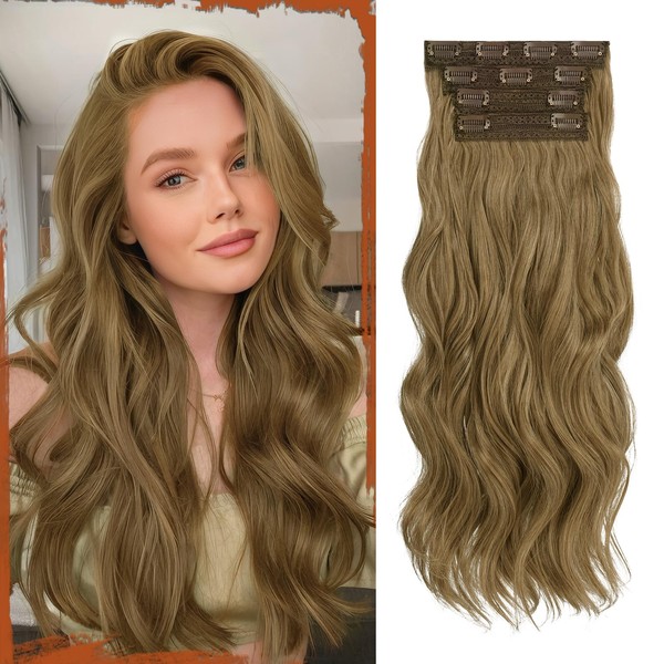 Sofeiyan Clip-In Extensions, 4 Pieces, 50 cm Long Wavy Hair