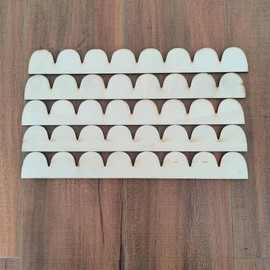 5 Pack of 12 Inch Unfinished Wooden Scalloped Moulding Trim (5, 12 Inch)