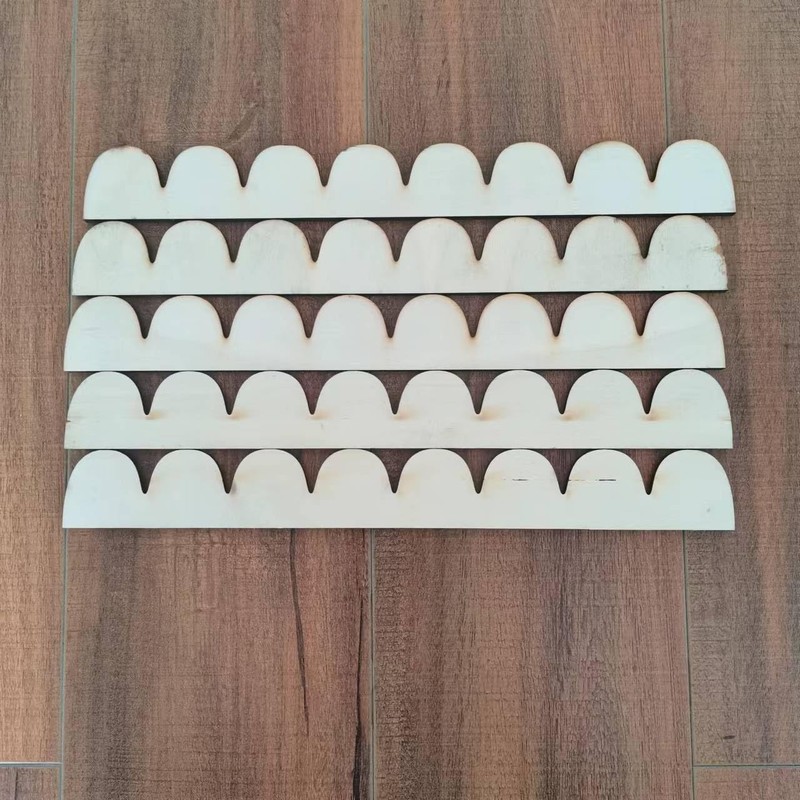 5 Pack of 12 Inch Unfinished Wooden Scalloped Moulding Trim