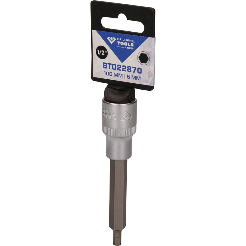 BRILLIANT TOOLS BT022870 1/2 Inch Hex Socket Bit Socket, 100