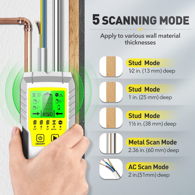 Stud Finder Wall Scanner Sensor - 5 in 1 Stud